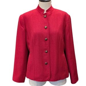 Coldwater Creek Textured Red Knit Blazer